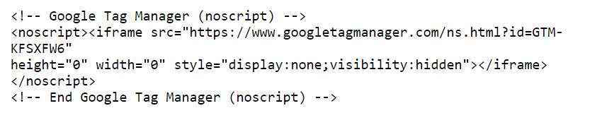 Google Tag Manager - Body