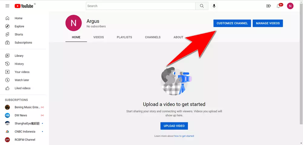 How to Change Youtube Channel Name - Step 2