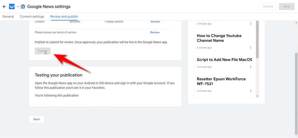 How to become a google news publisher - step 5