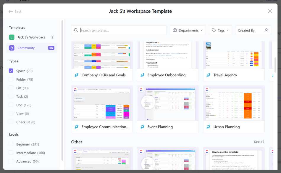 how to create a template in clickup