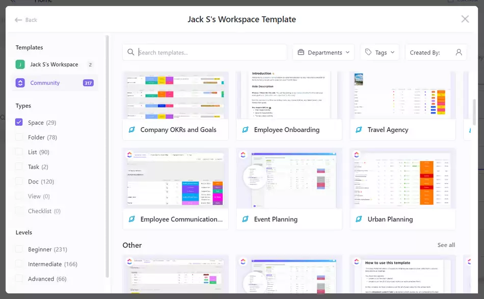how to create a template in clickup