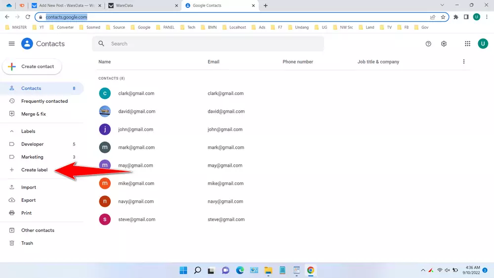 How To Create an Email List In Gmail - Step 1