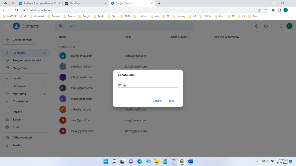 How To Create an Email List In Gmail - Step 2