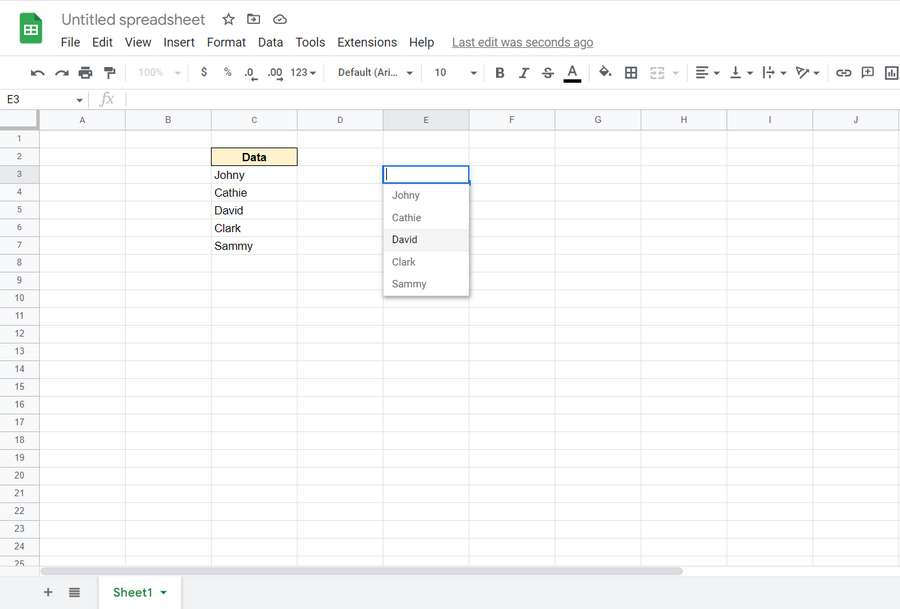 How to Create a Dropdown in Google Sheets - Step 6