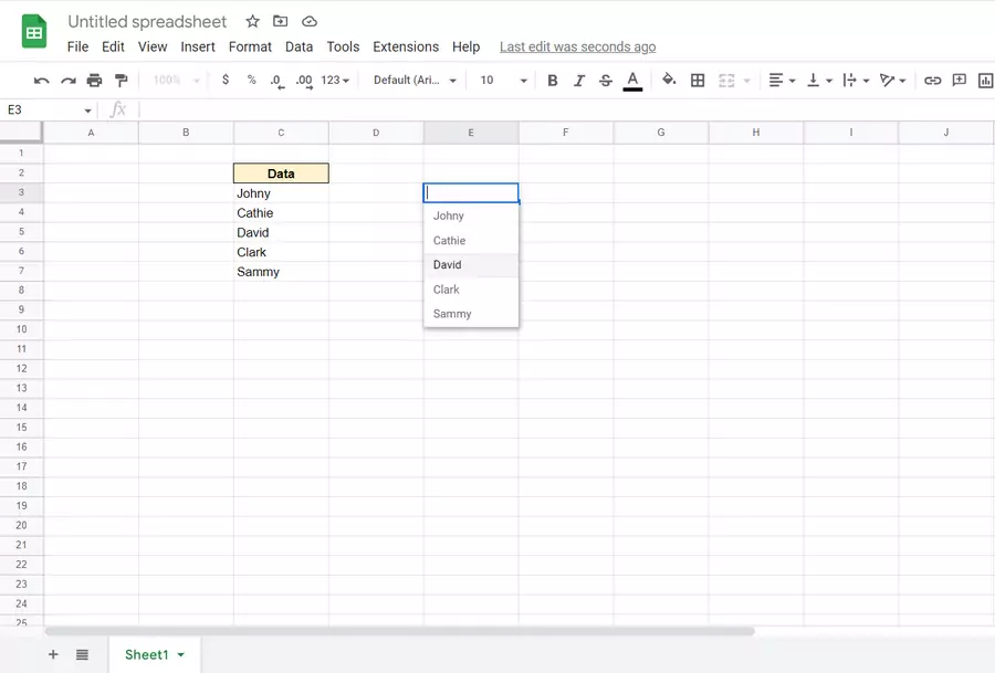 How to Create a Dropdown in Google Sheets - Step 6