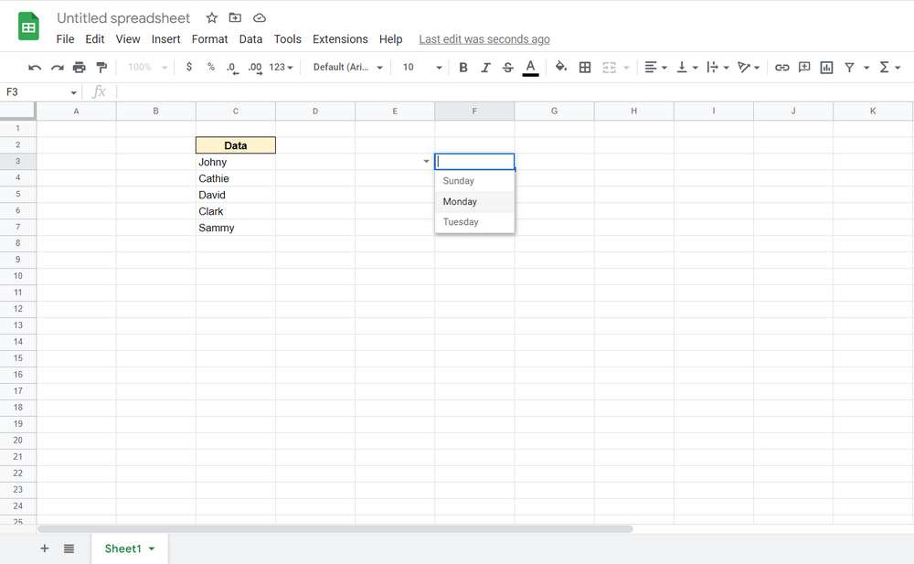 How to Create a Dropdown in Google Sheets - Step 8