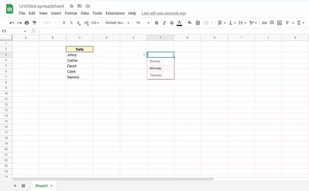 How to Create a Dropdown in Google Sheets - Step 8