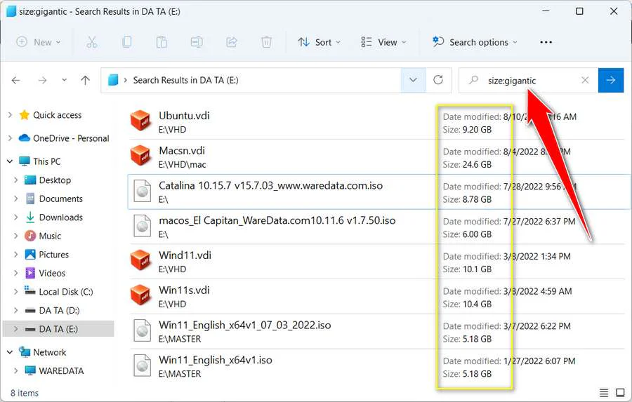 How to Find Large Files on Windows 11 2 How to Find Large Files on Windows 11 with Size Command