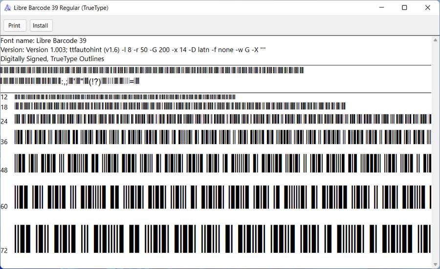 Libre Barcode 39 Font Download