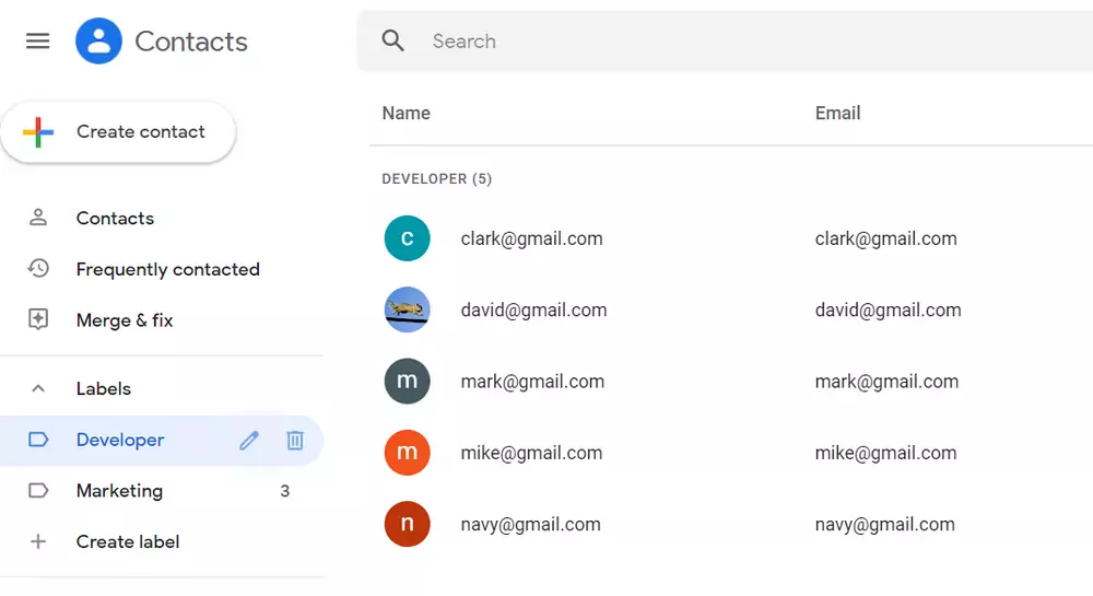 how to create an email list in gmail