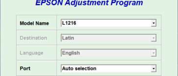 Epson L1216 Resetter (Adjustment Program)