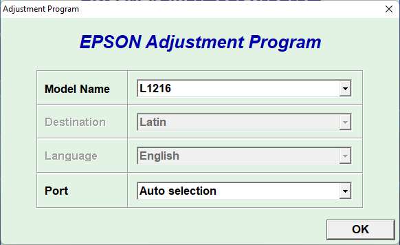 Epson L1216 Resetter (Adjustment Program)