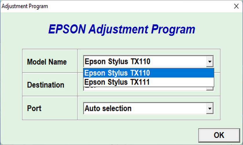 Epson TX110 & TX111 Resetter
