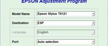 Epson TX121 Resetter Adjustment Program