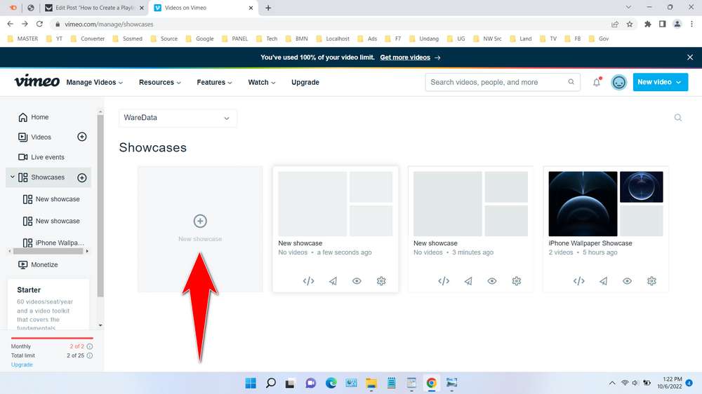 How to Create a Playlist on Vimeo - Step 2