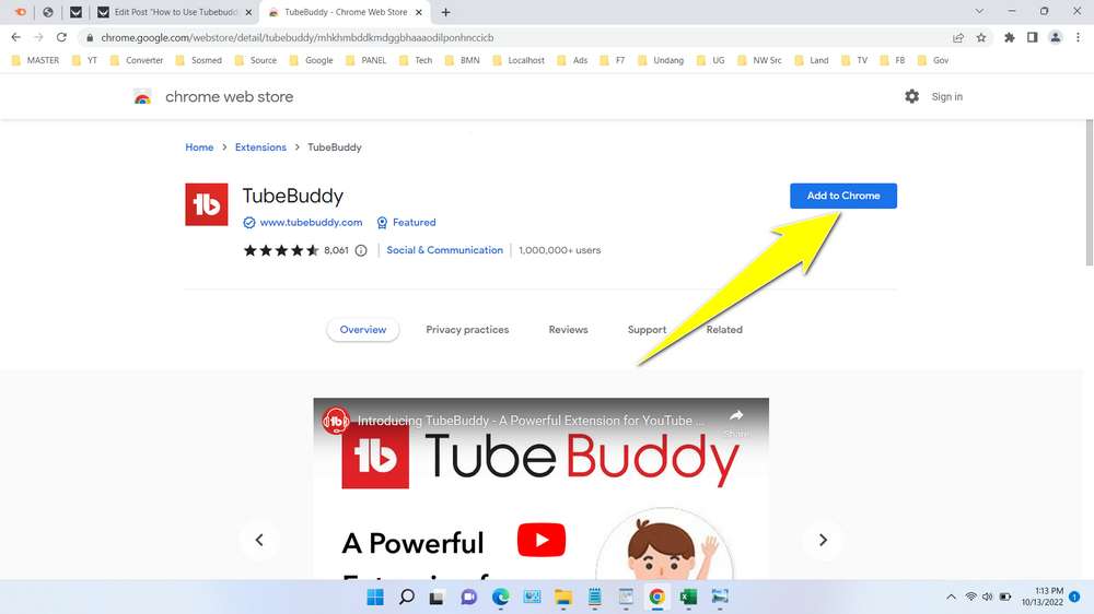 How to use tubebuddy - step 2