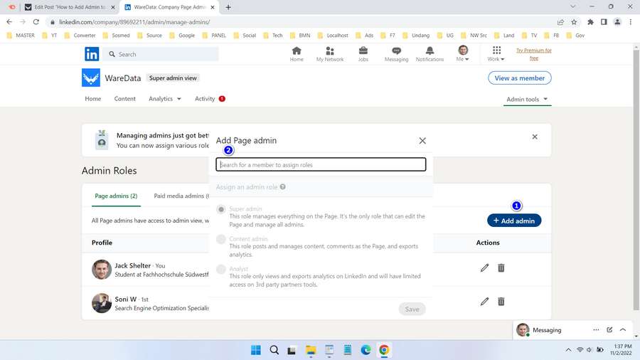 How to Add Admin to Linkedin Page - Step 3