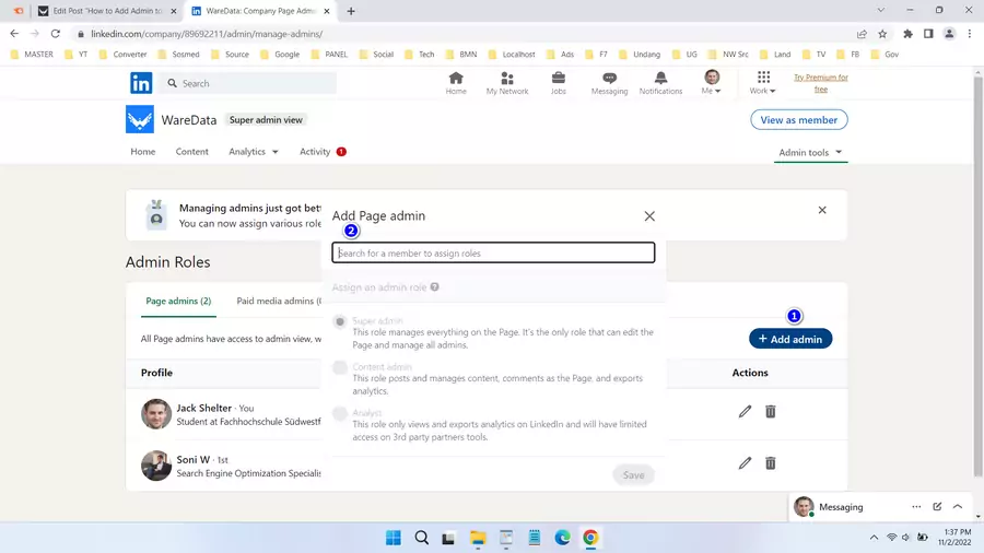 How to Add Admin to Linkedin Page - Step 3