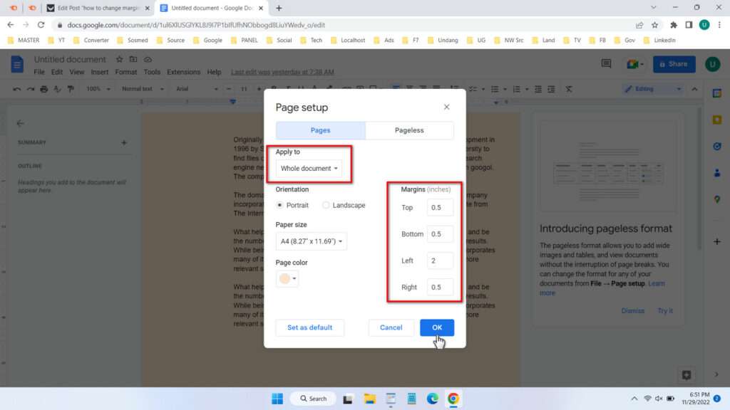 How to Change Margins in Google Docs - Step 2