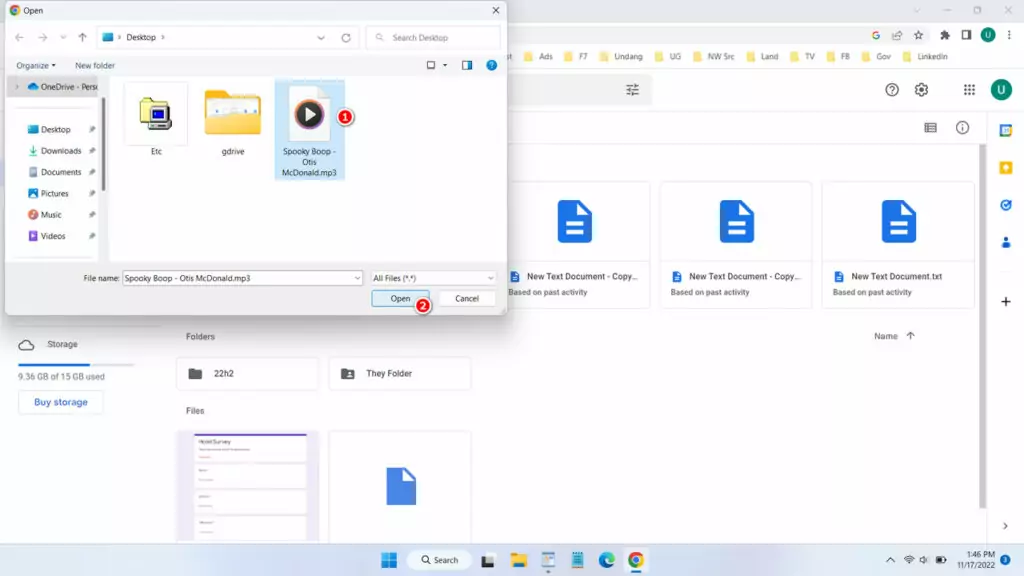 How to Embed Audio in Google Drive - Step 2
