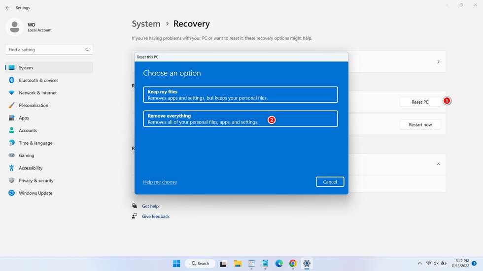 How to Reset Windows 11 - Step 2