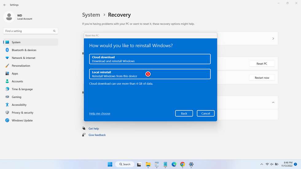 How to Reset Windows 11 - Step 3