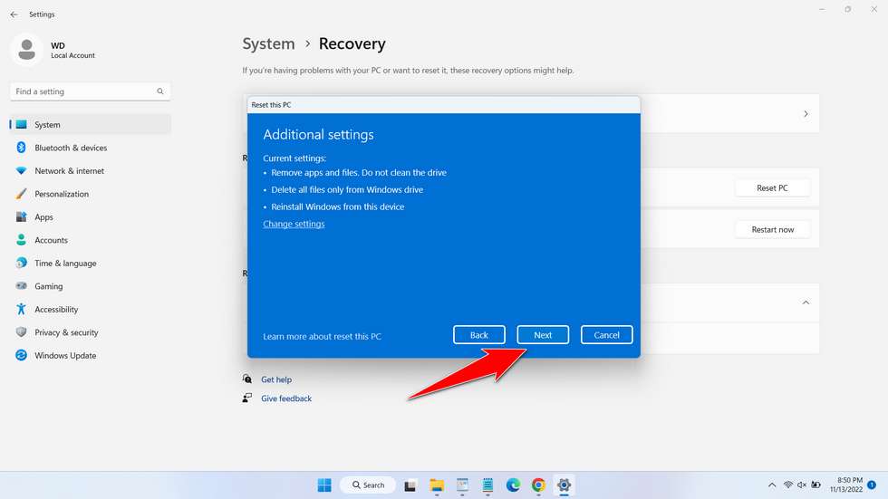 How to Reset Windows 11 - Step 4