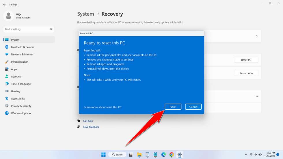 How to Reset Windows 11 - Step 5