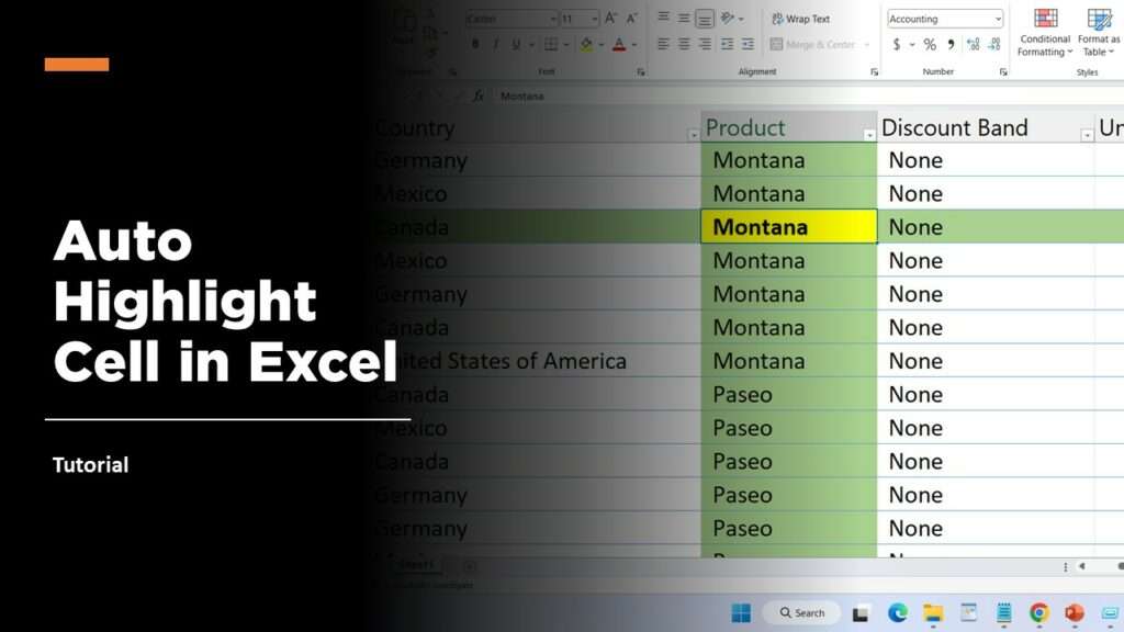 Auto Highlight Cell in Excel