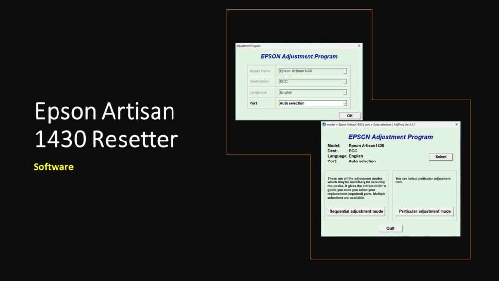 Epson Artisan 1430 Resetter Adjustment Program