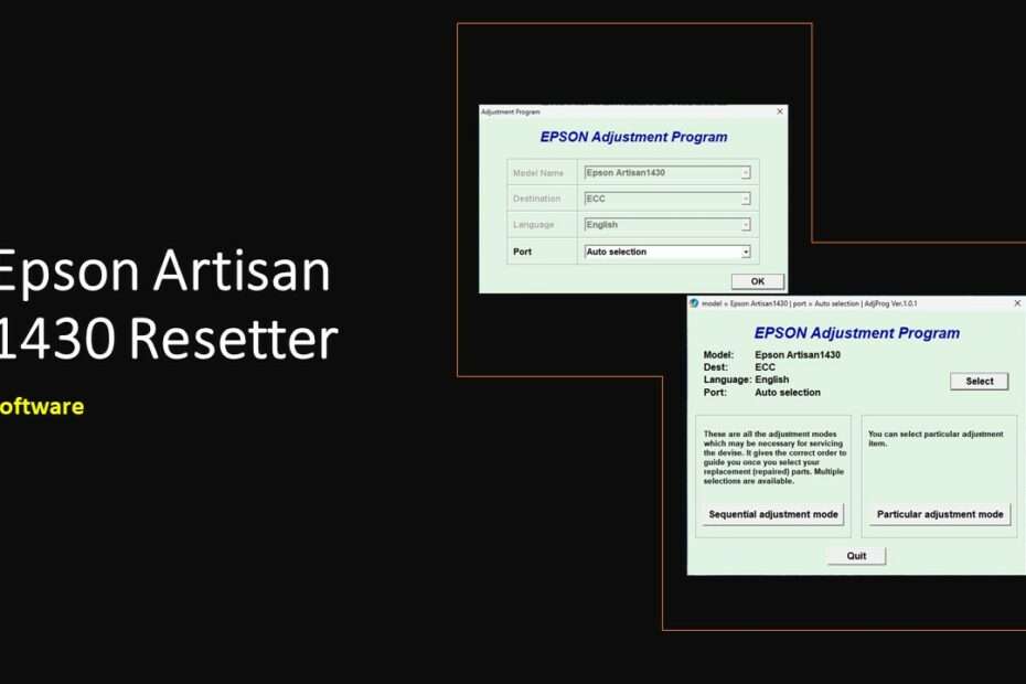 Epson Artisan 1430 Resetter Adjustment Program