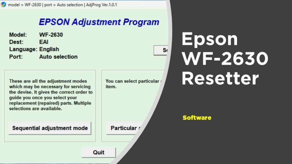 Epson WF-2630 Resetter Adjustment Program