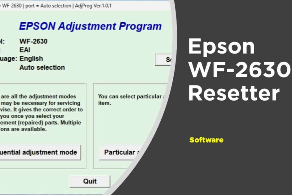 Epson WF-2630 Resetter Adjustment Program