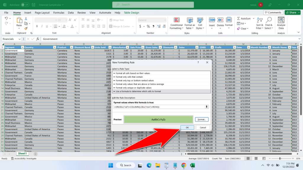 How to Create Auto Highlight on The Active Cell in Microsoft Excel - Step 5
