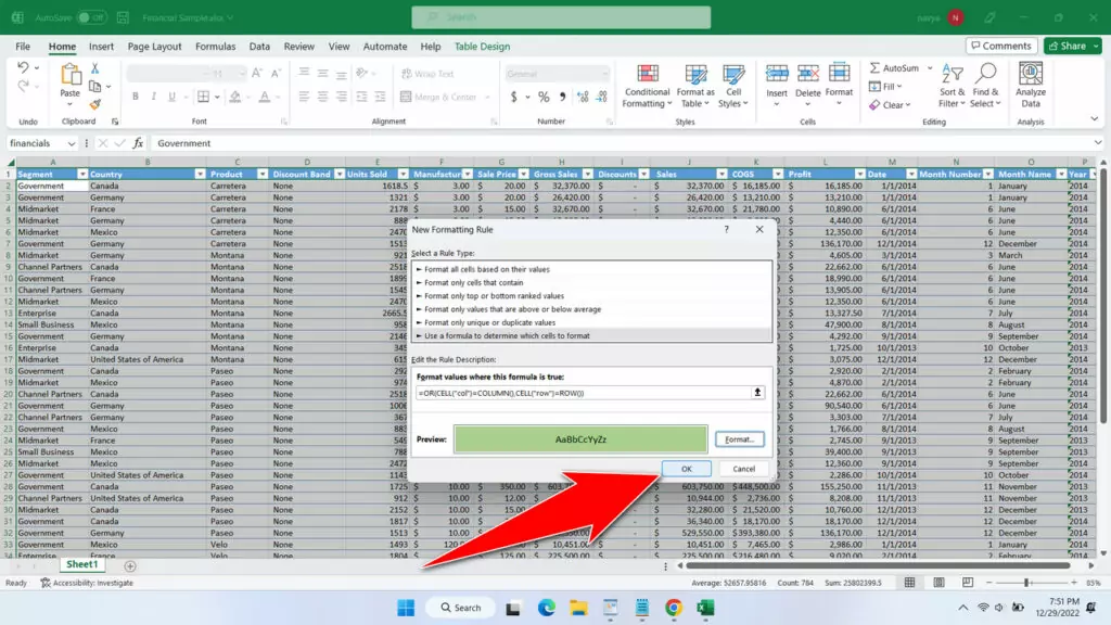 How to Create Auto Highlight on The Active Cell in Microsoft Excel - Step 5