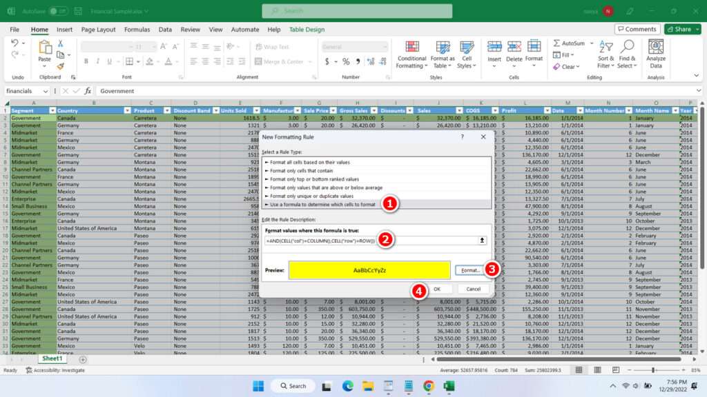 How to Create Auto Highlight on The Active Cell in Microsoft Excel - Step 6