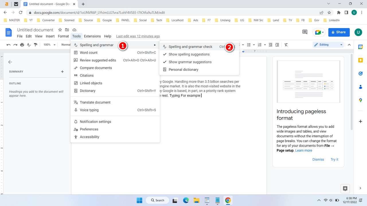 How To Put Autocorrect On Google Docs