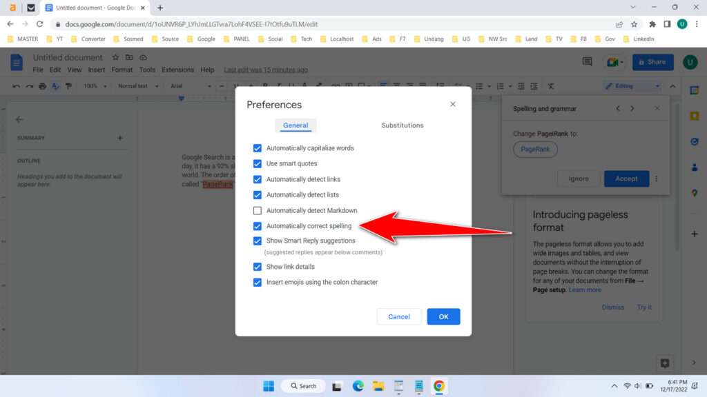 How to Enable Autocorrect on Google Docs - Step 5