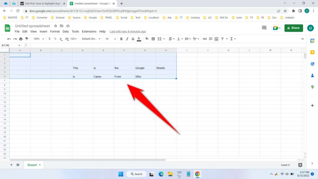 How to Highlight Duplicates in Google Sheets - Step 1