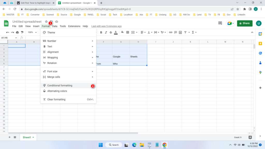 How to Highlight Duplicates in Google Sheets - Step 2