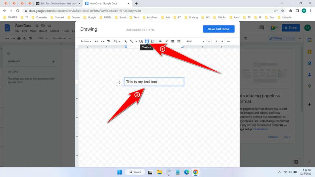 How to Insert Text Box in Google Docs 4 How to Insert Text Box in Google Docs - Step 3