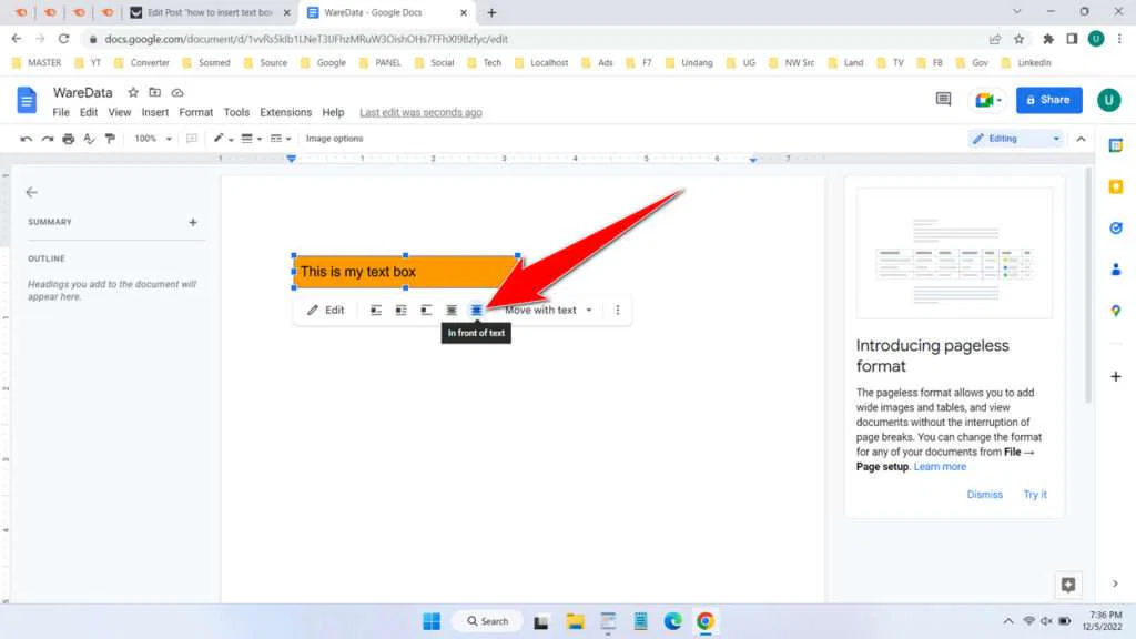 How to Insert Text Box in Google Docs 6 How to Insert Text Box in Google Docs - Step 5