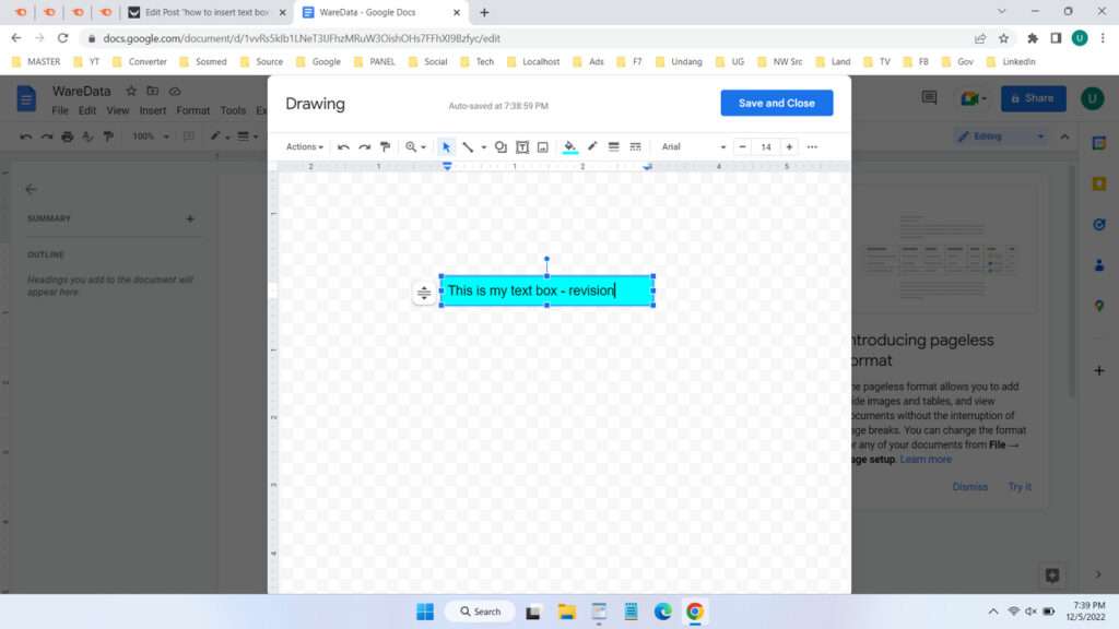 How to Insert Text Box in Google Docs - Step 6