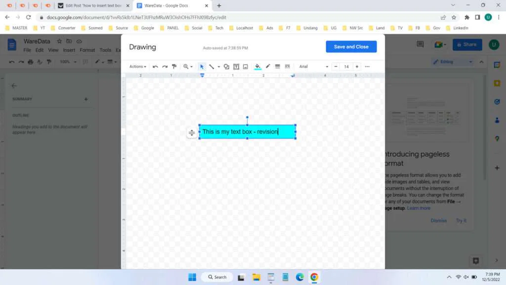 How to Insert Text Box in Google Docs 7 How to Insert Text Box in Google Docs - Step 6