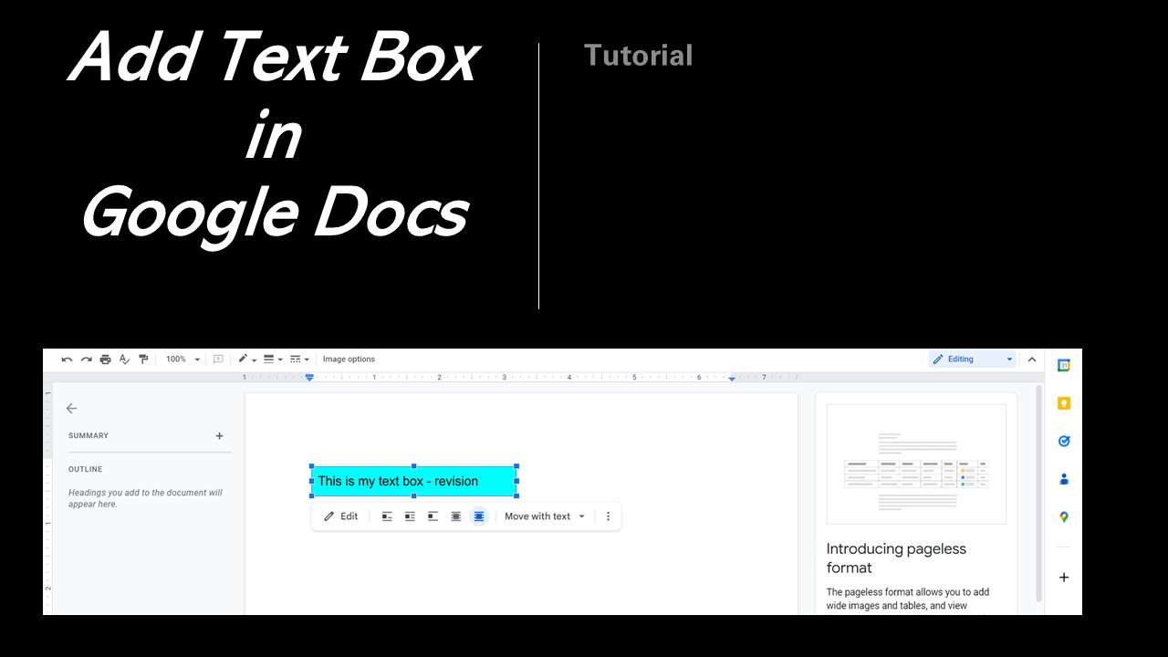 how to make textbox in google docs