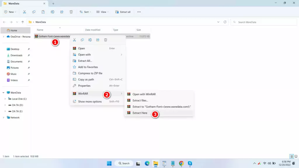 How to Install Gotham Font - Step 1