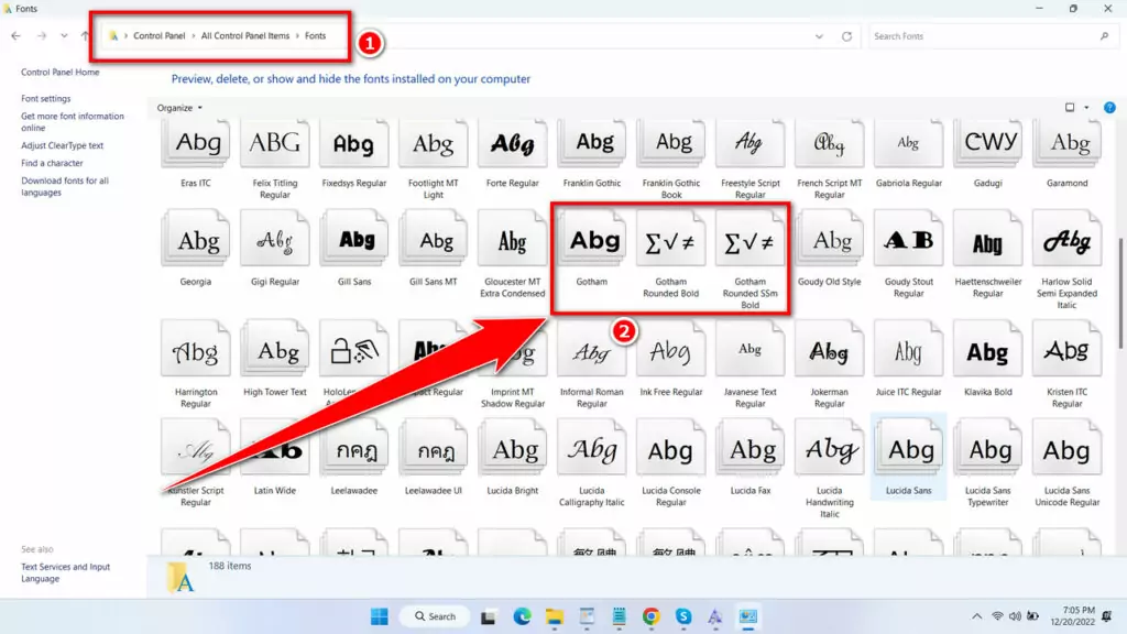 How to Install Gotham Font - Step 3