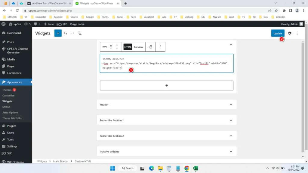 How to Put Ads on WordPress Website 3 How to Put Ads on WordPress Website - Step 2