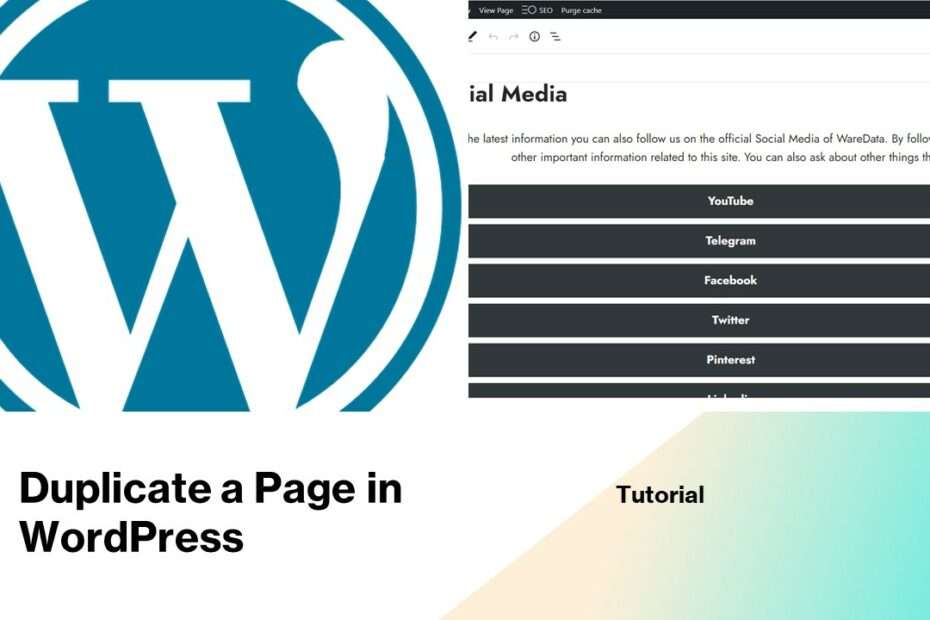 how to duplicate a page in wordpress