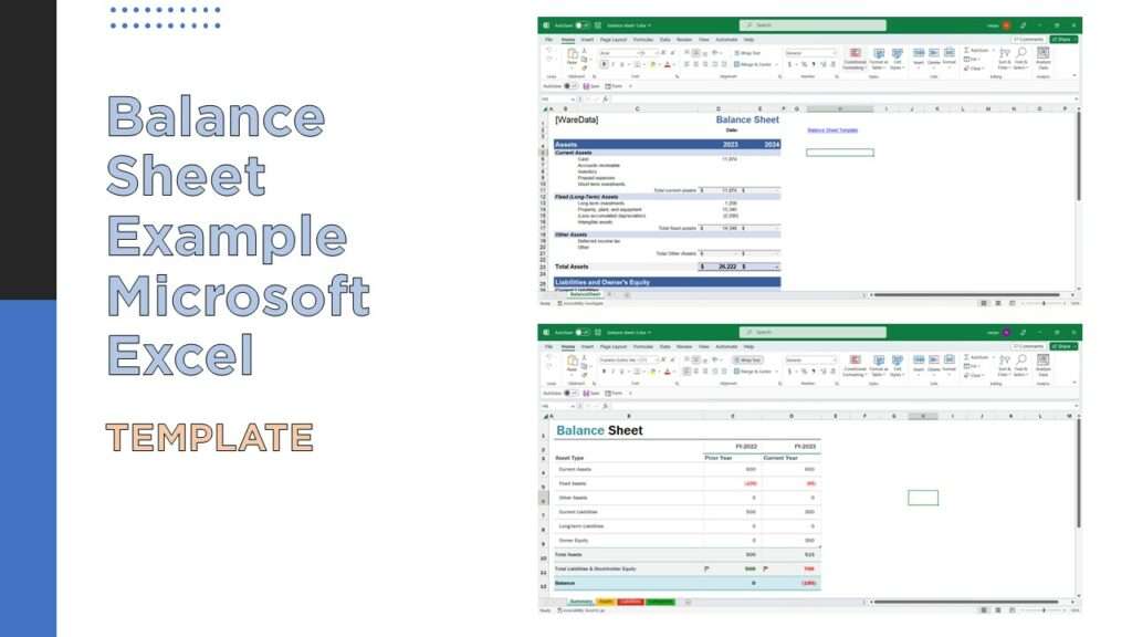 Balance Sheet Excel Example